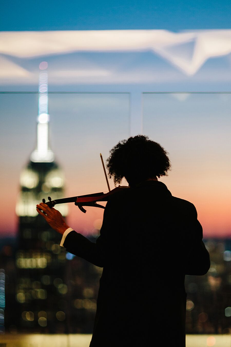 electric violin at the Rainbow Room, Sunset, planning by In Any Event NY