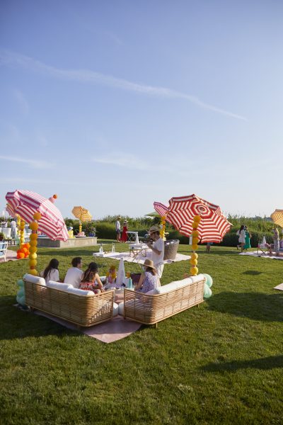 Outdoor lounge pods at a Dr Seuss themed baby shower, physically distant and socially connected, planned by In Any Event NY